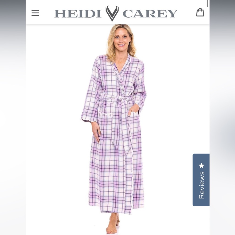 HEIDI CAREY ELEGANT PINK FLANNEL CLASSIC ROBE